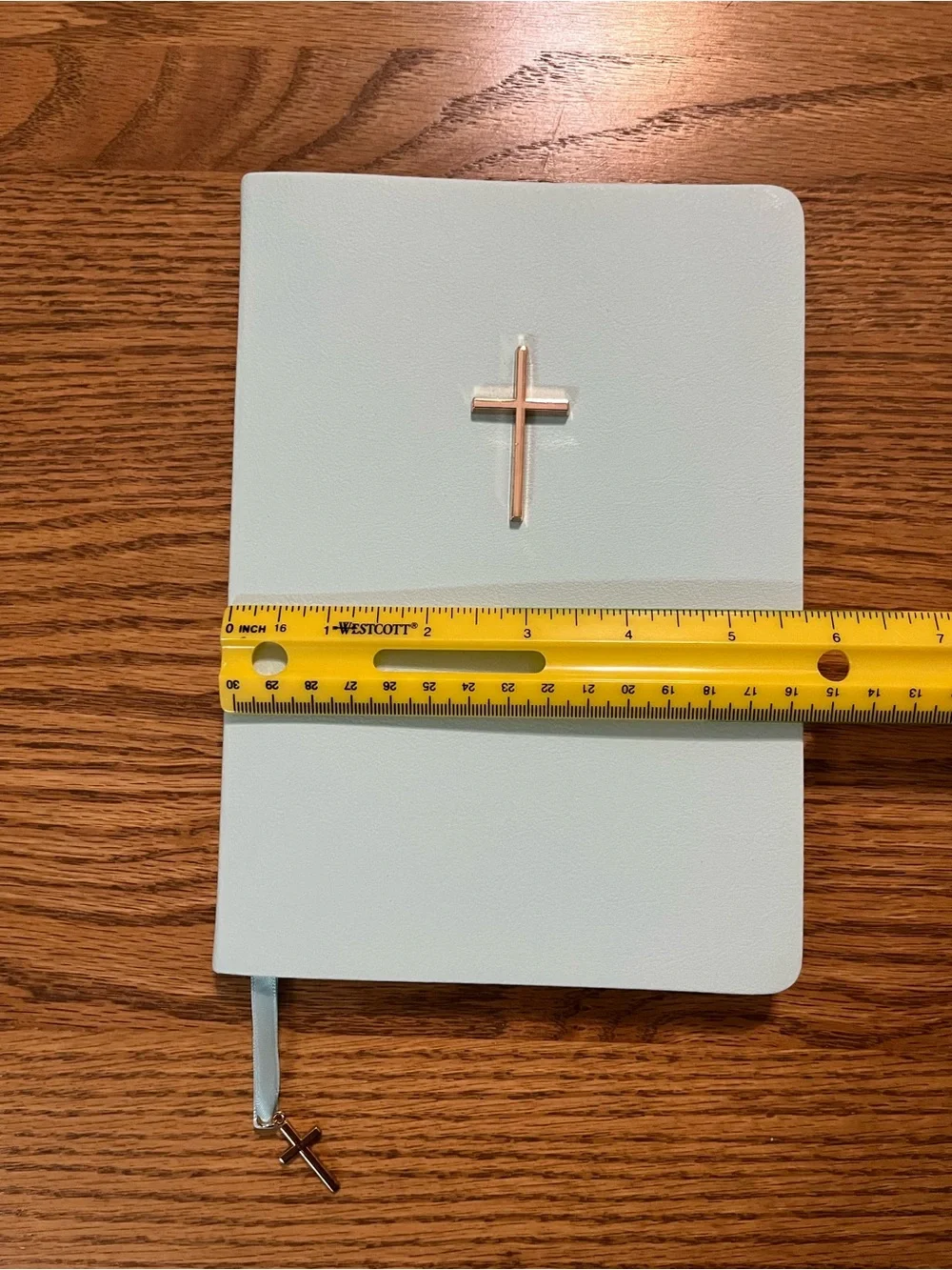 Light Blue Textured Journal with Ribbon Bookmark - Picture 7 of 7